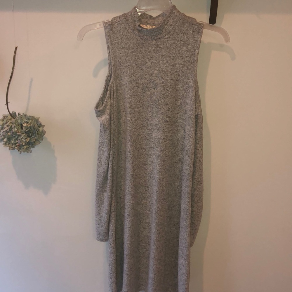 xs mock neck cold shoulder dress from pink rose